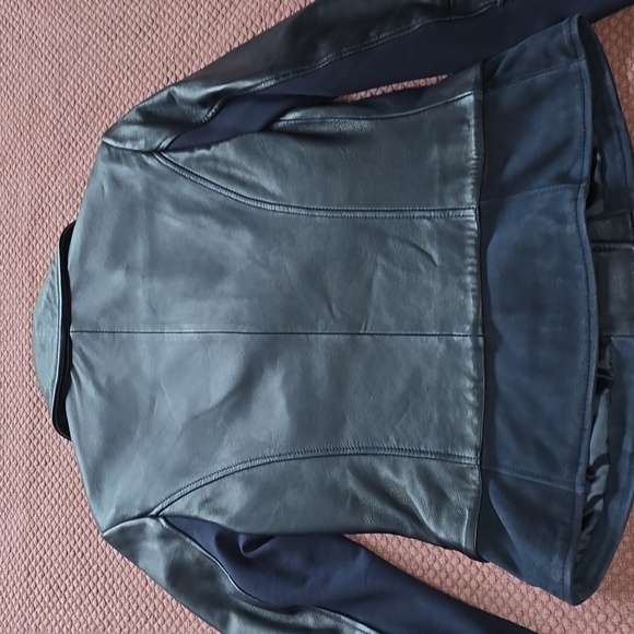 Via Spiga Mixed Media Leather Moto Jacket - Picture 17 of 17